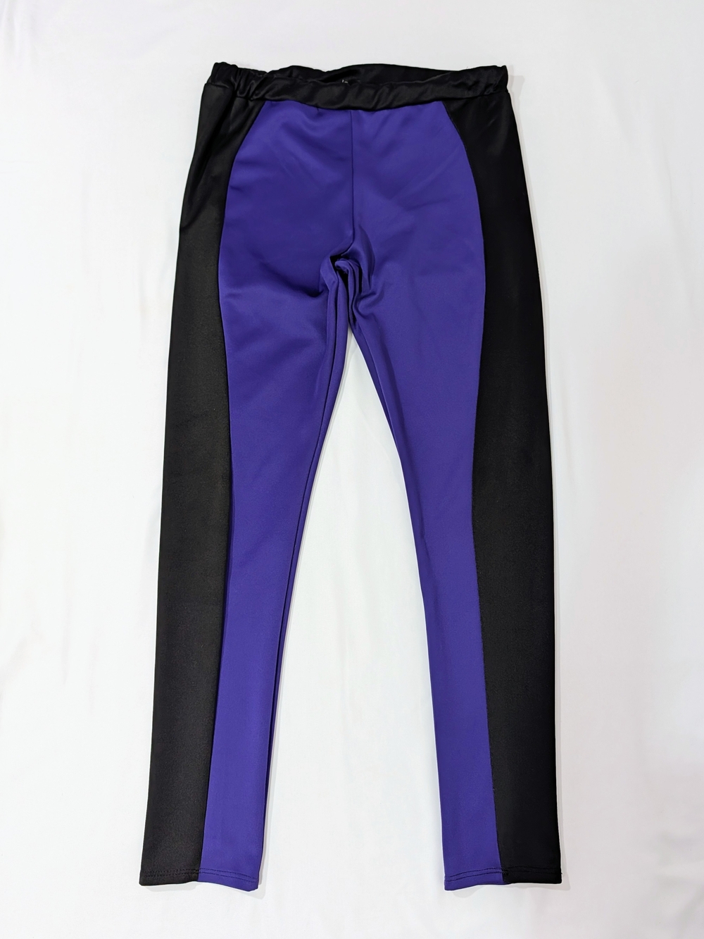 Nicki Minaj Color Block Leggings Women's Large Purple Black Stretch Skinny Pants